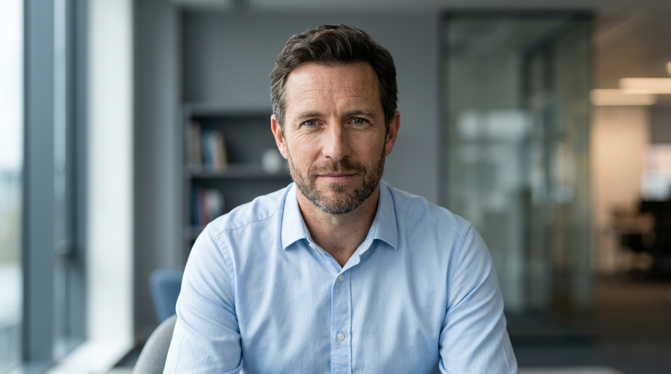 Portrait photograph of James Calder